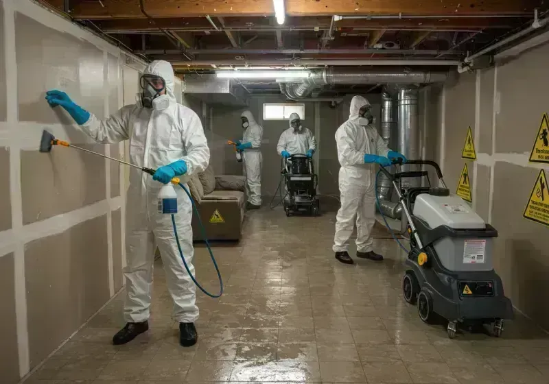 Basement Moisture Removal and Structural Drying process in De Soto, MO